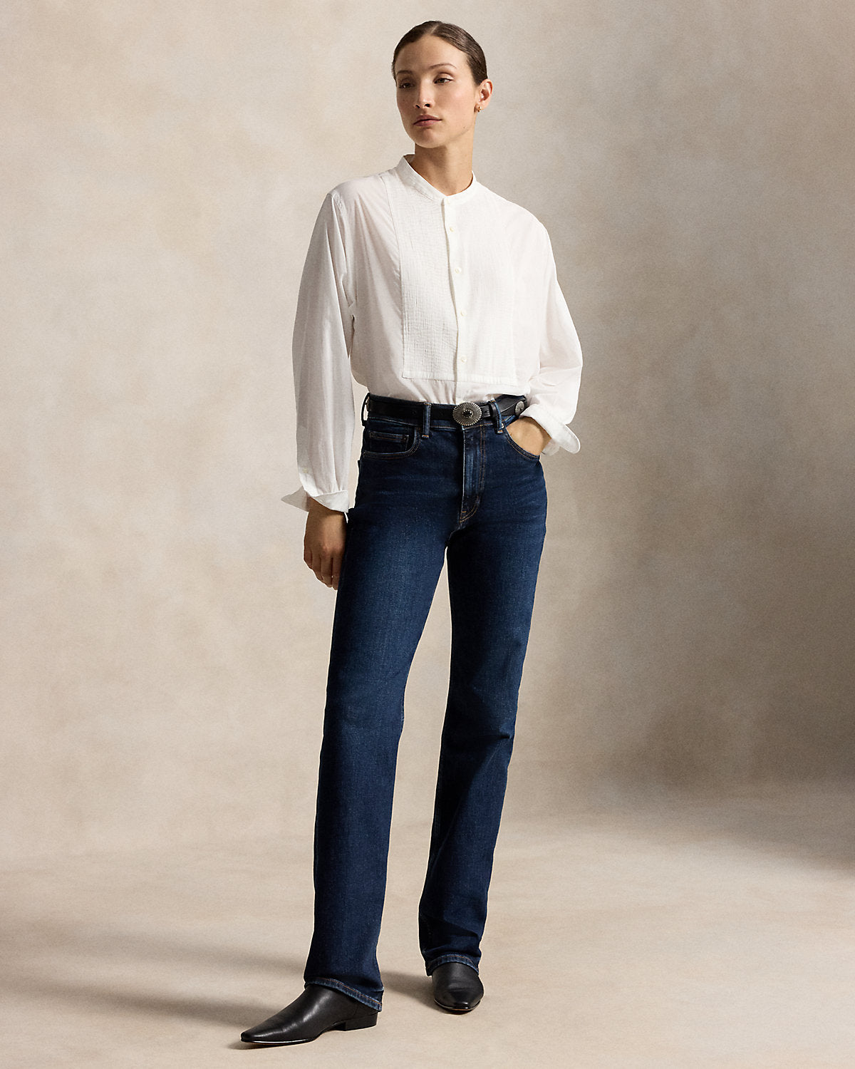 Washed Cotton Tuxedo Shirt