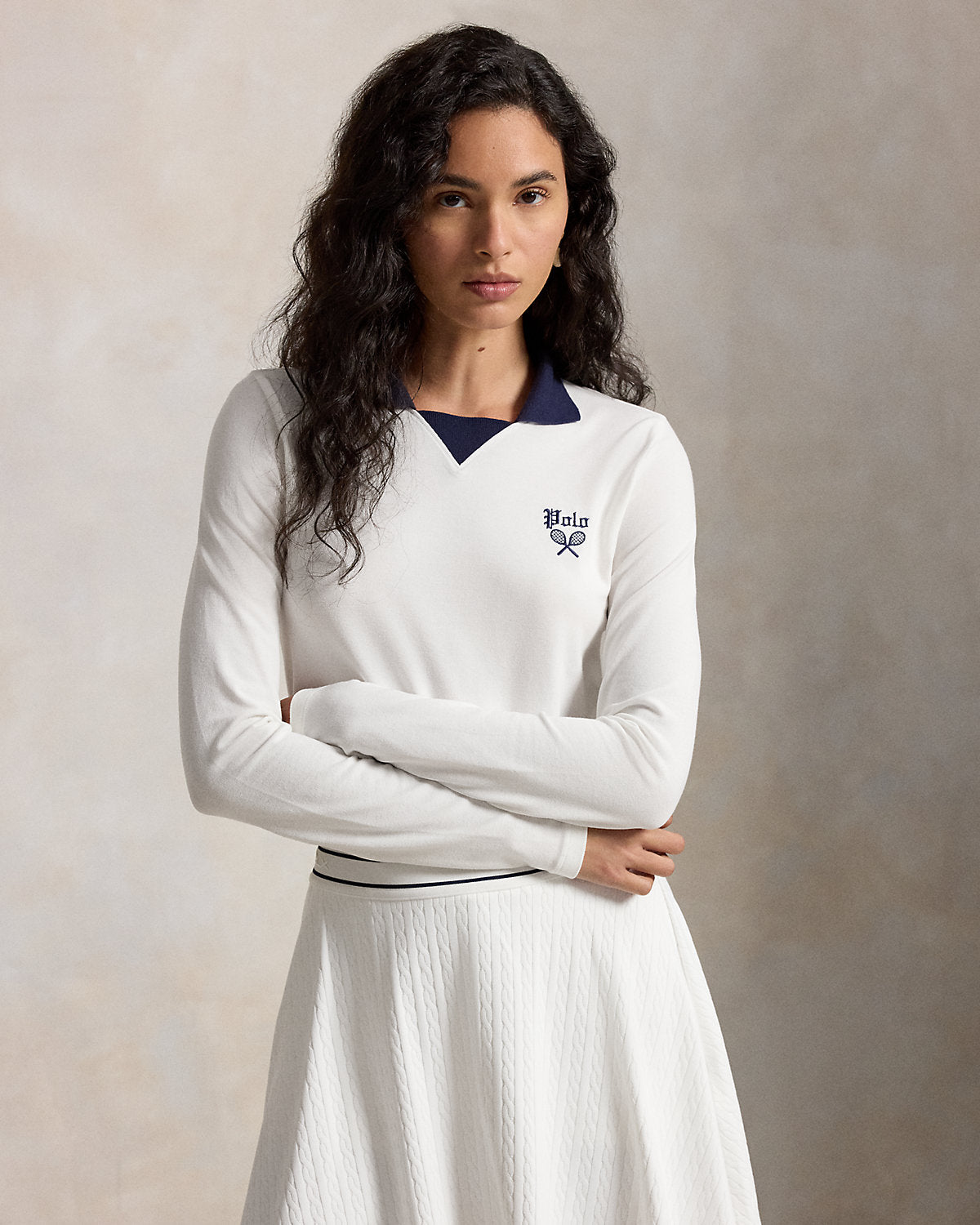 US Open Slim Fit Long-Sleeve Polo Shirt