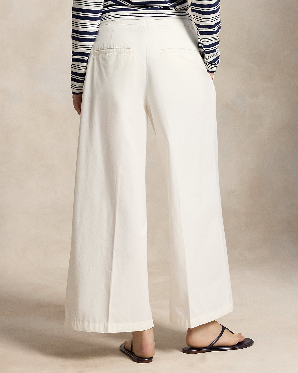 Cotton Relaxed Wide-Leg Crop Pant