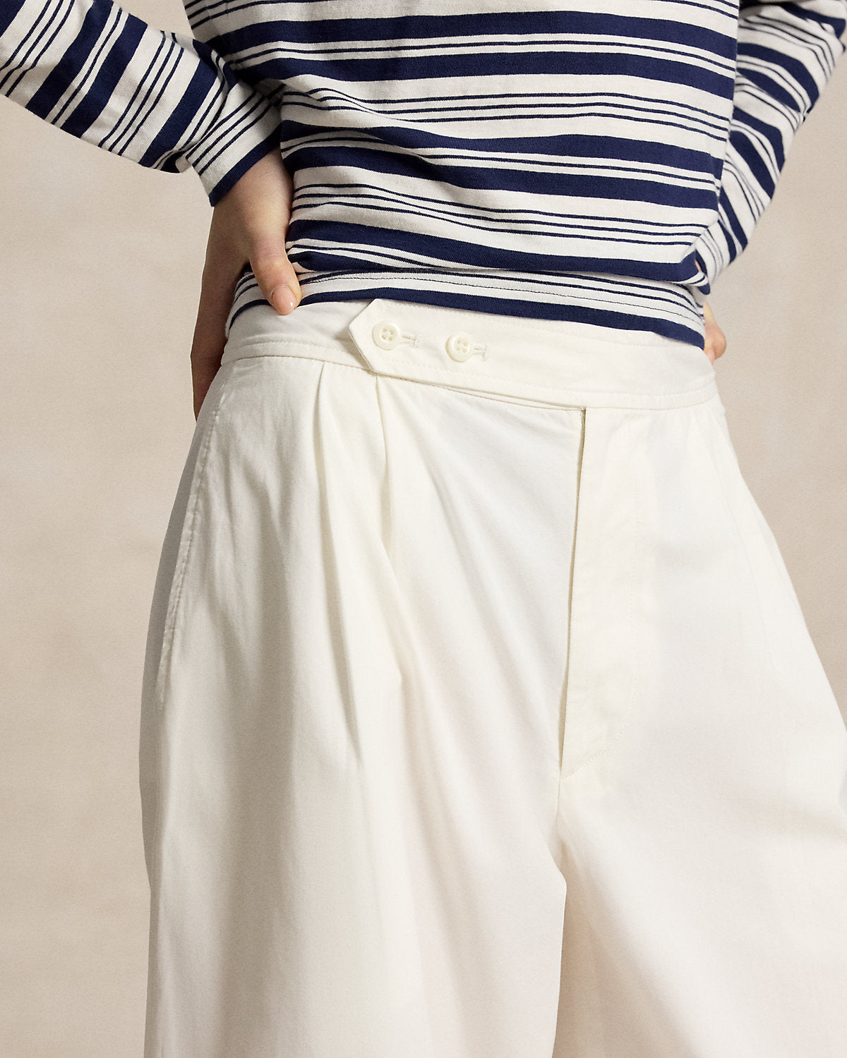 Cotton Relaxed Wide-Leg Crop Pant
