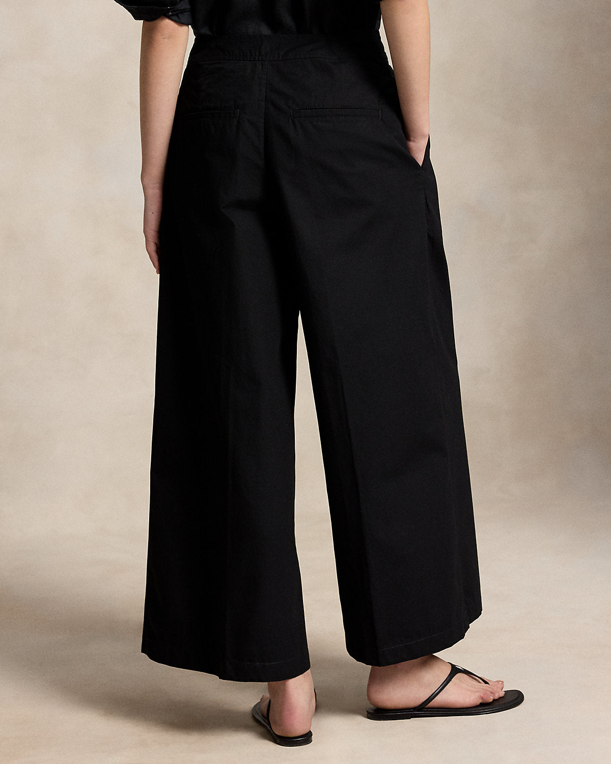 Cotton Relaxed Wide-Leg Crop Pant