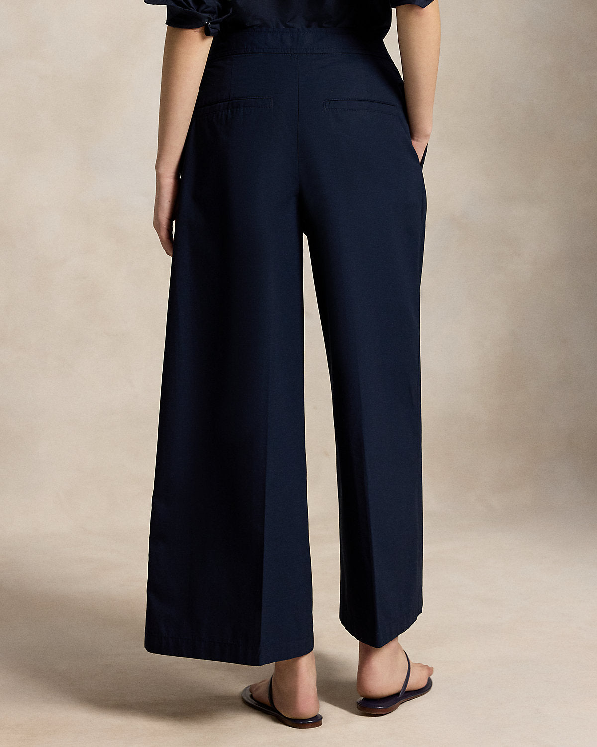 Cotton Relaxed Wide-Leg Crop Pant