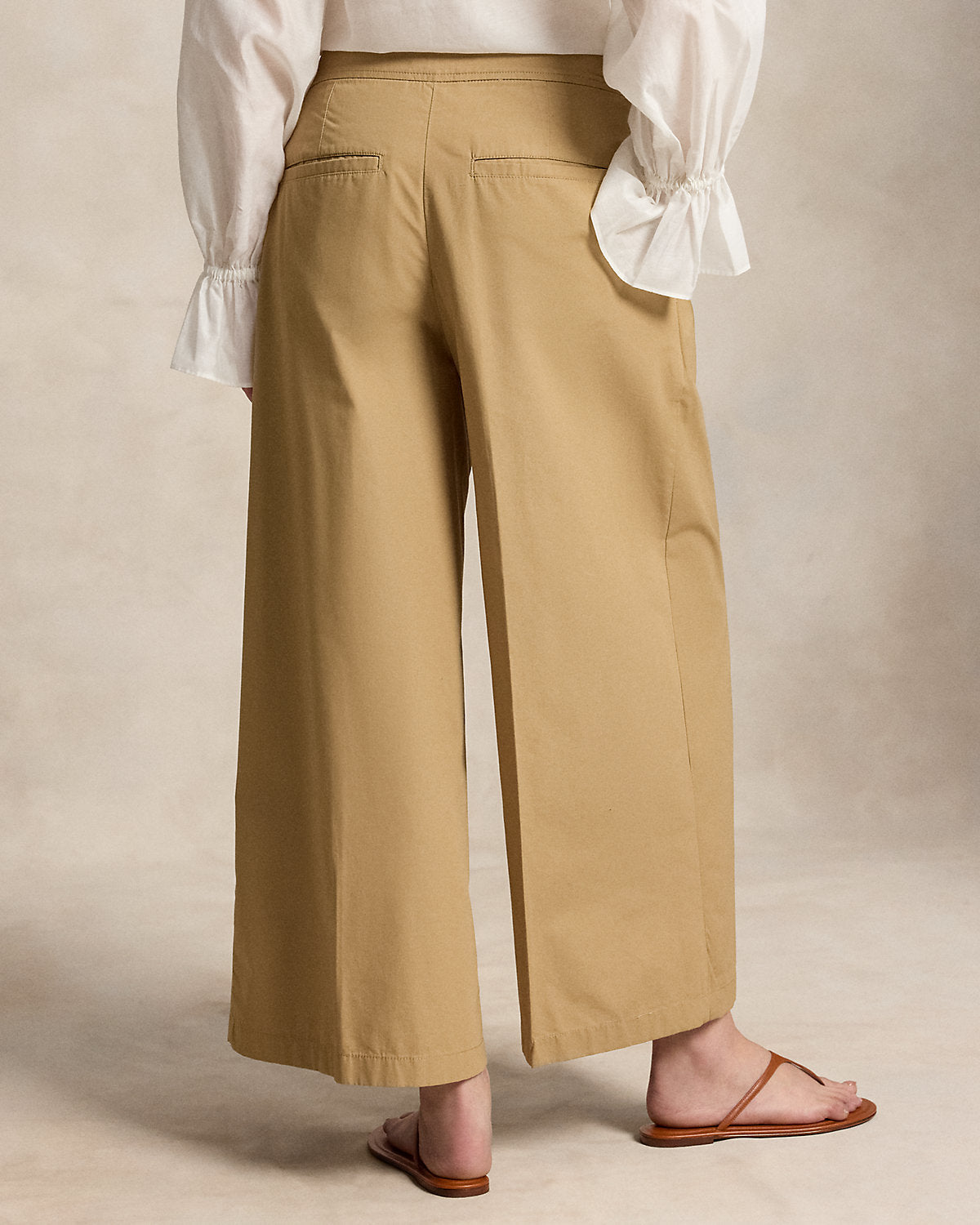 Cotton Relaxed Wide-Leg Crop Pant