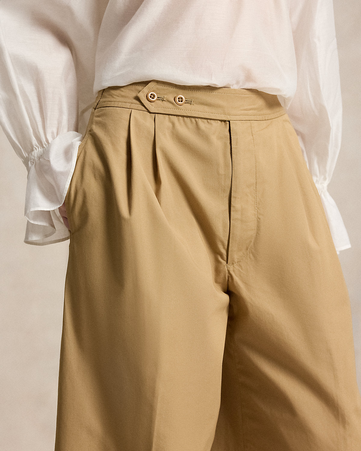 Cotton Relaxed Wide-Leg Crop Pant