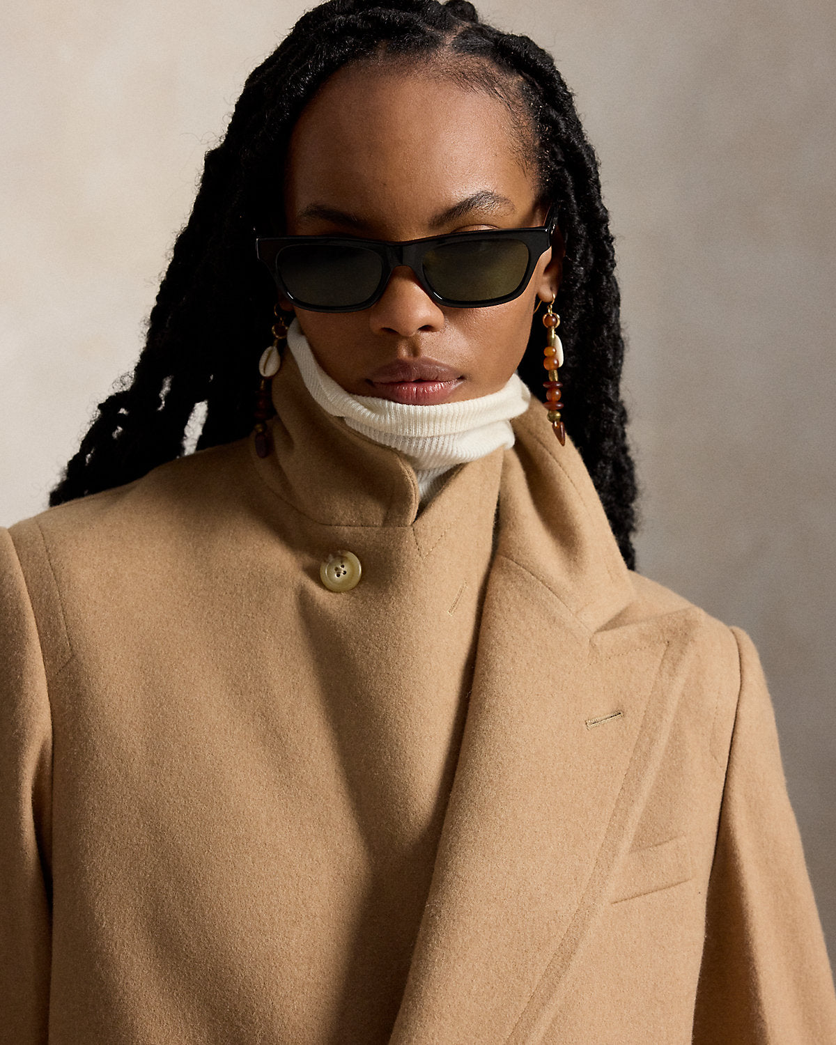 Camel-Hair Long Polo Coat