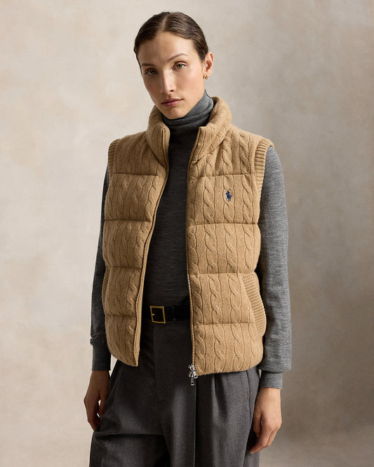 Cable-Knit Wool-Cashmere Zip Vest