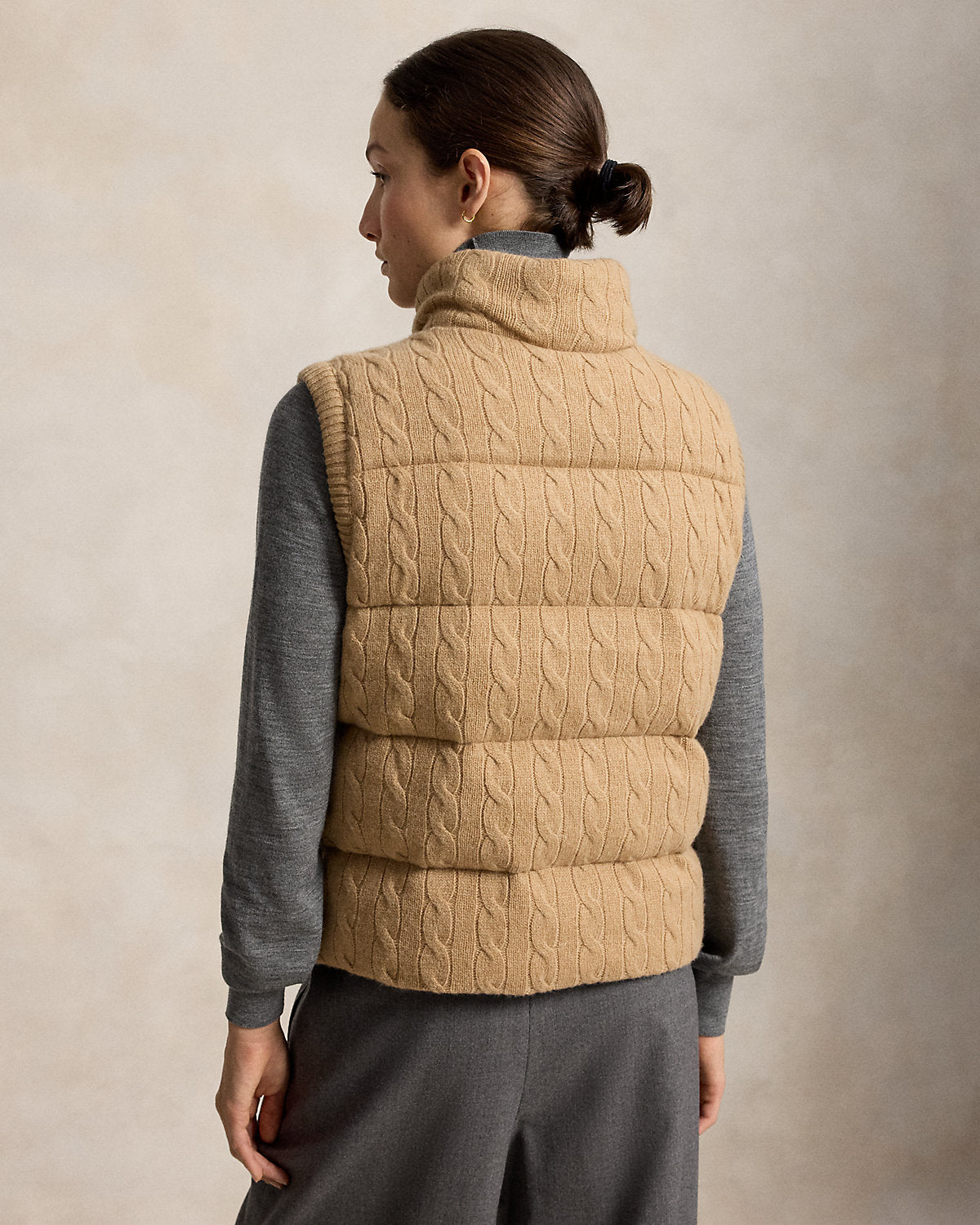 Cable-Knit Wool-Cashmere Zip Vest