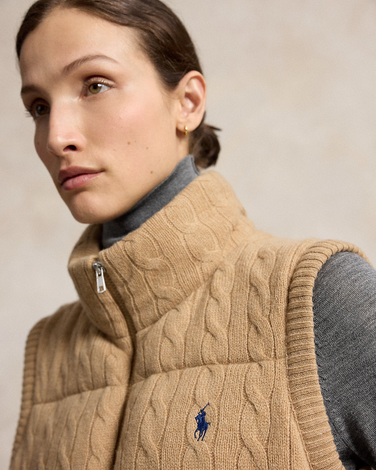 Cable-Knit Wool-Cashmere Zip Vest