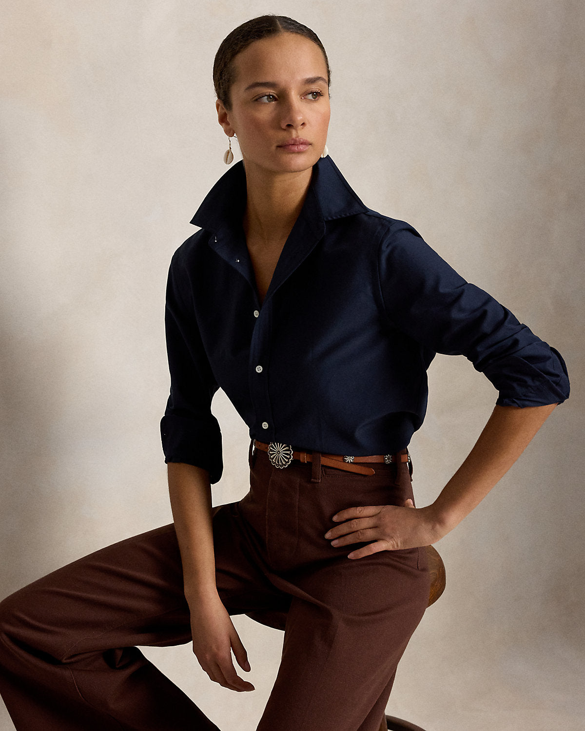 Relaxed Fit Cotton-Silk Shirt