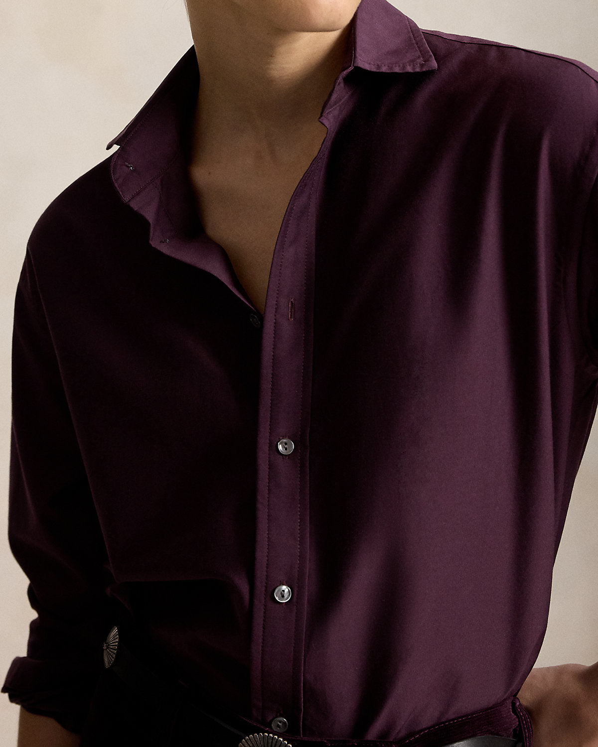 Relaxed Fit Cotton-Silk Shirt
