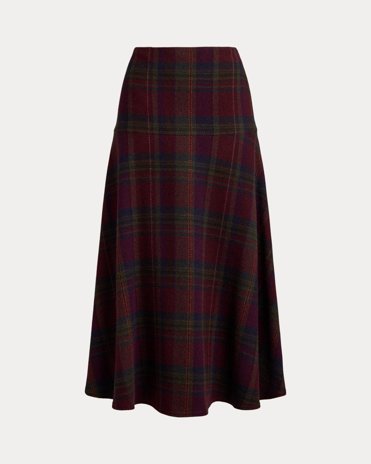 Plaid Tweed Yoke Skirt