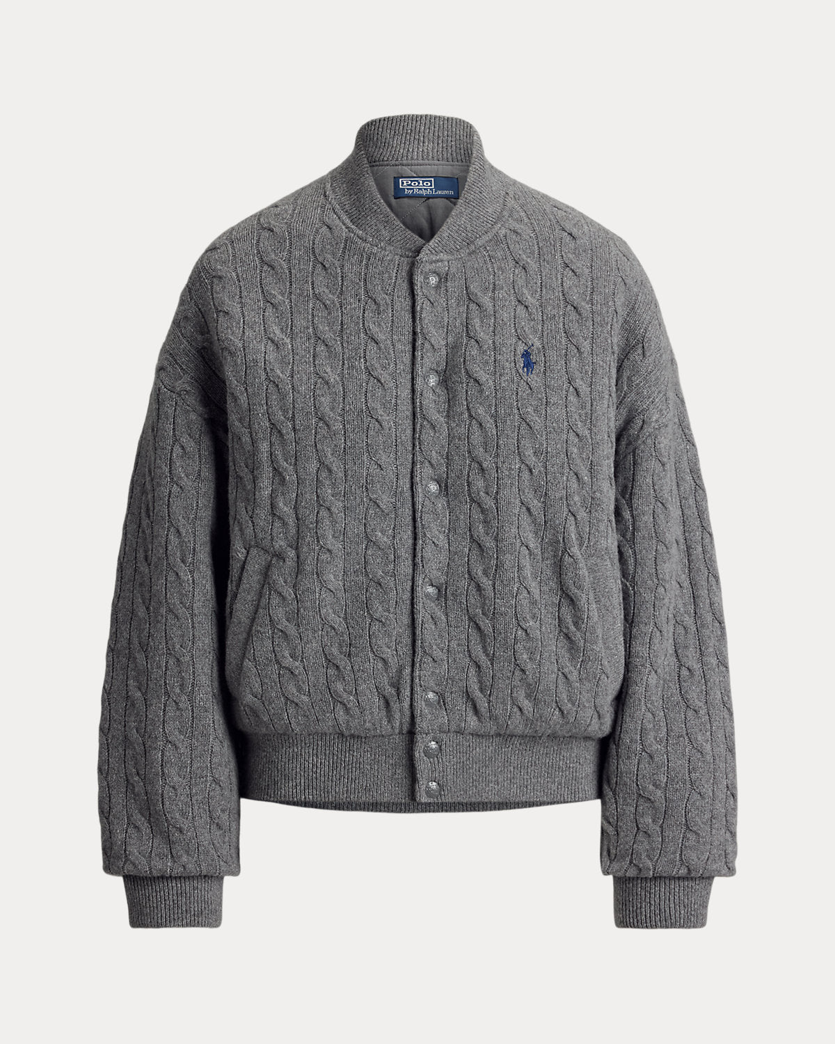 Cable-Knit Wool-Cashmere Snapped Jacket