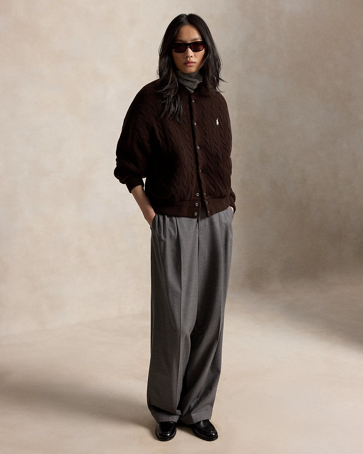 Cable-Knit Wool-Cashmere Snapped Jacket