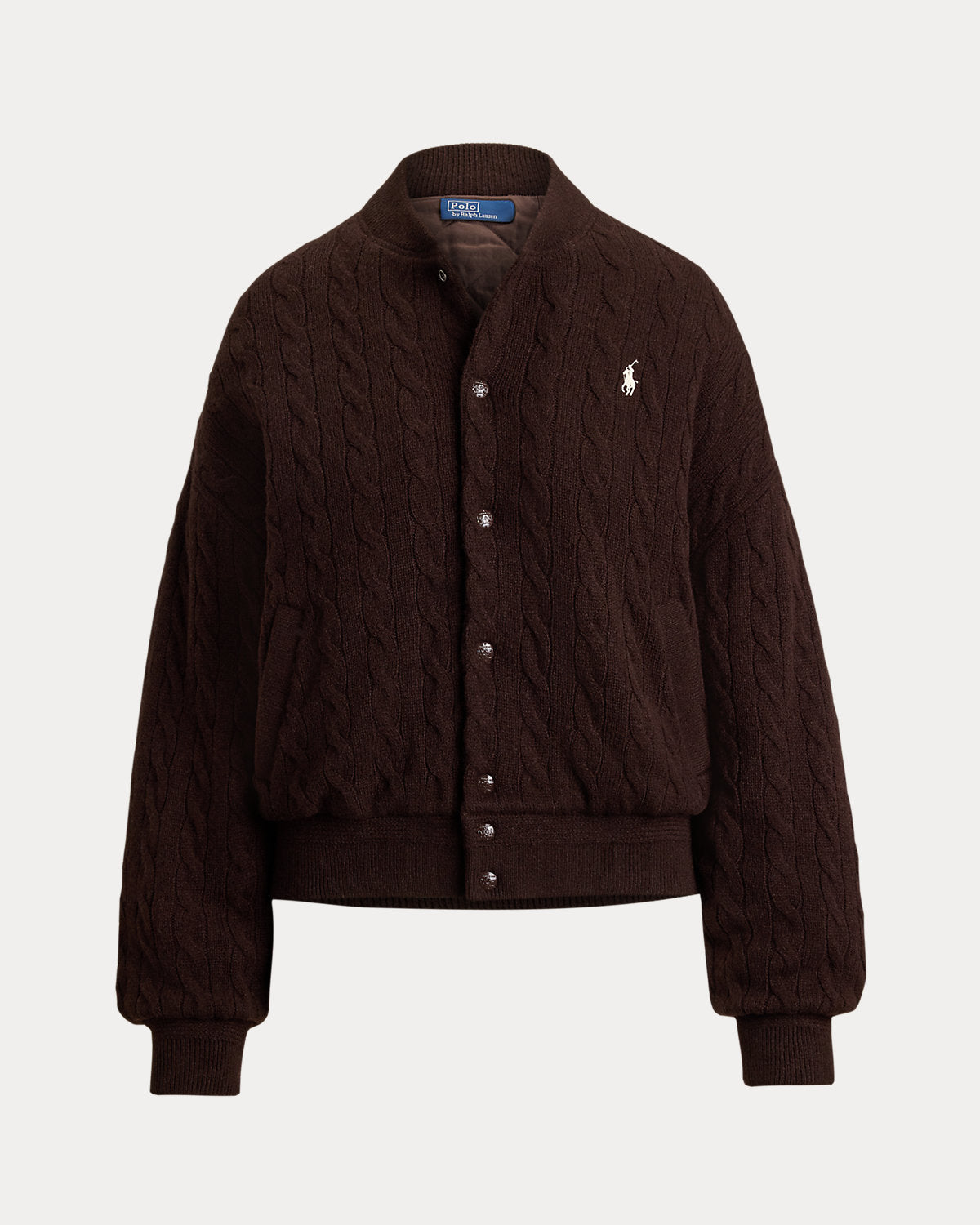 Cable-Knit Wool-Cashmere Snapped Jacket