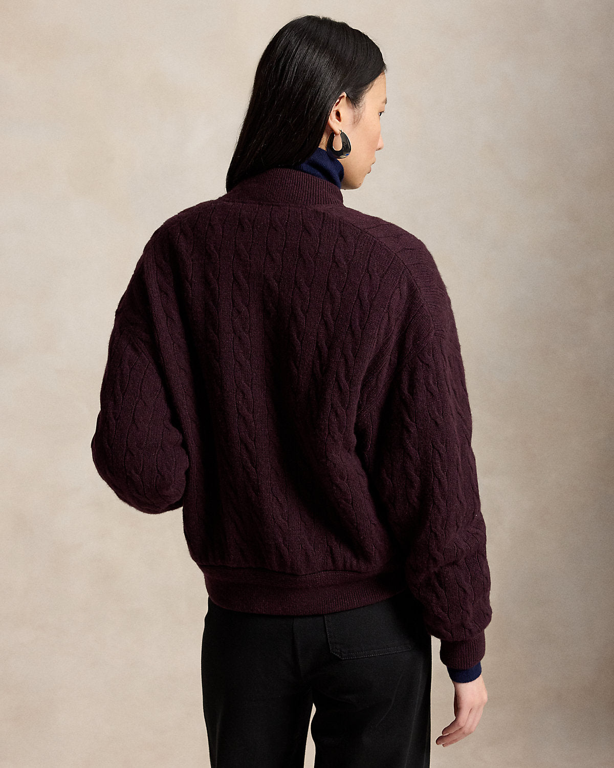 Cable-Knit Wool-Cashmere Snapped Jacket