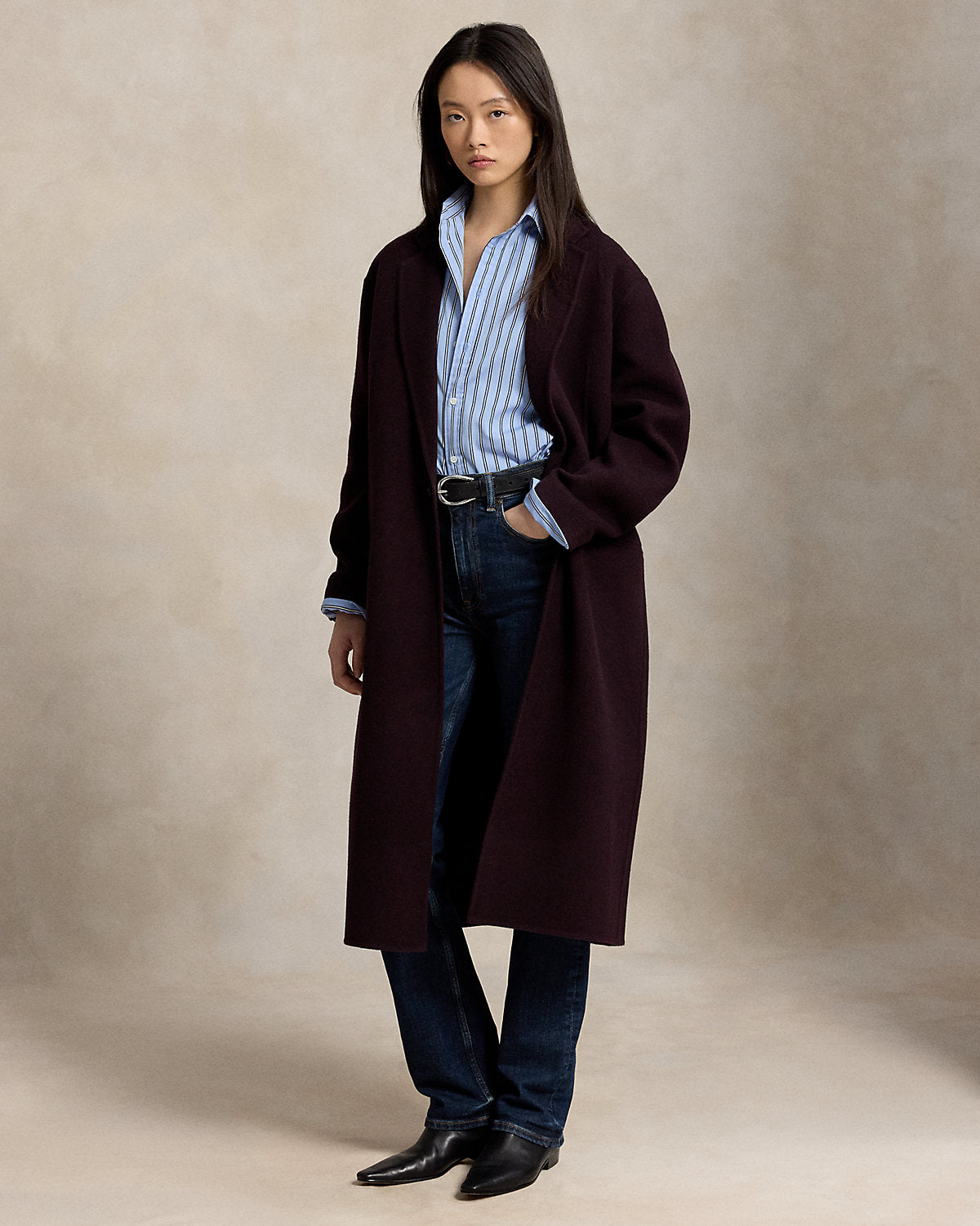 Double-Faced Long Wool Coat