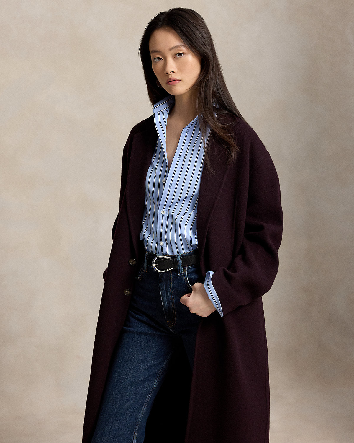 Double-Faced Long Wool Coat