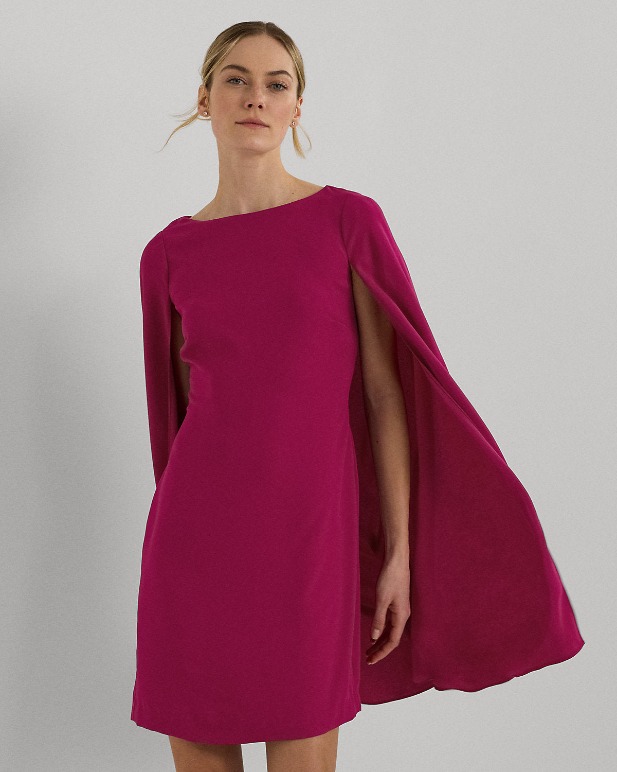 Cape Georgette Cocktail Dress