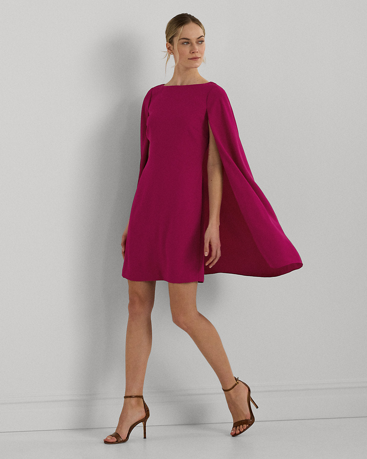 Cape Georgette Cocktail Dress