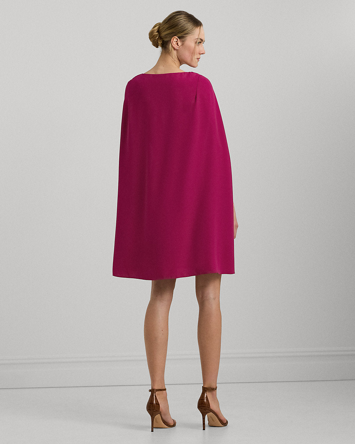 Cape Georgette Cocktail Dress