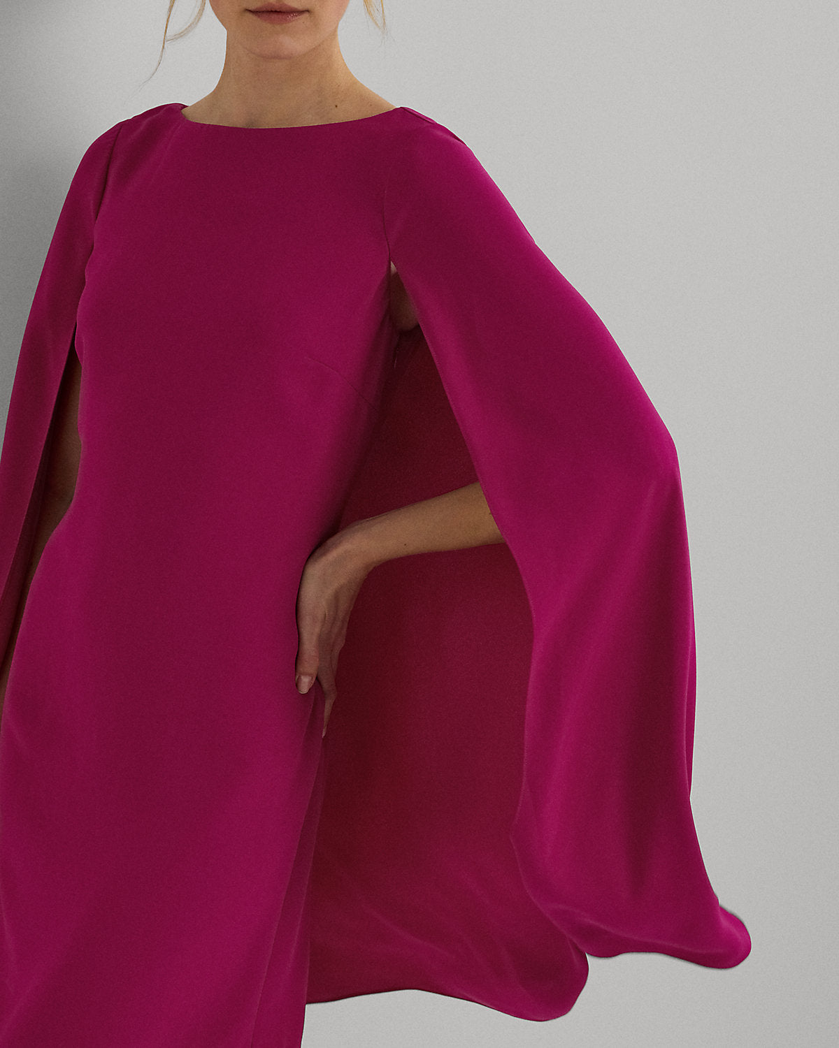 Cape Georgette Cocktail Dress