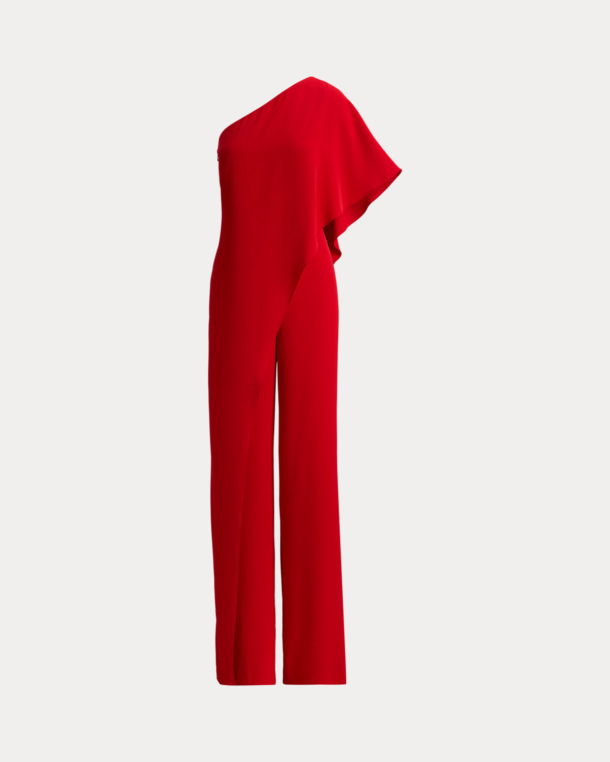 Cape Georgette One-Shoulder Jumpsuit