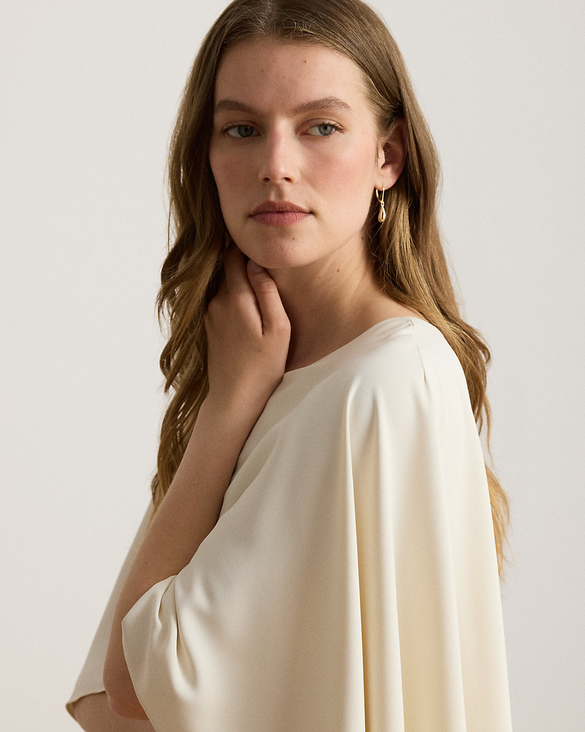 Belted Cape Georgette Jumpsuit