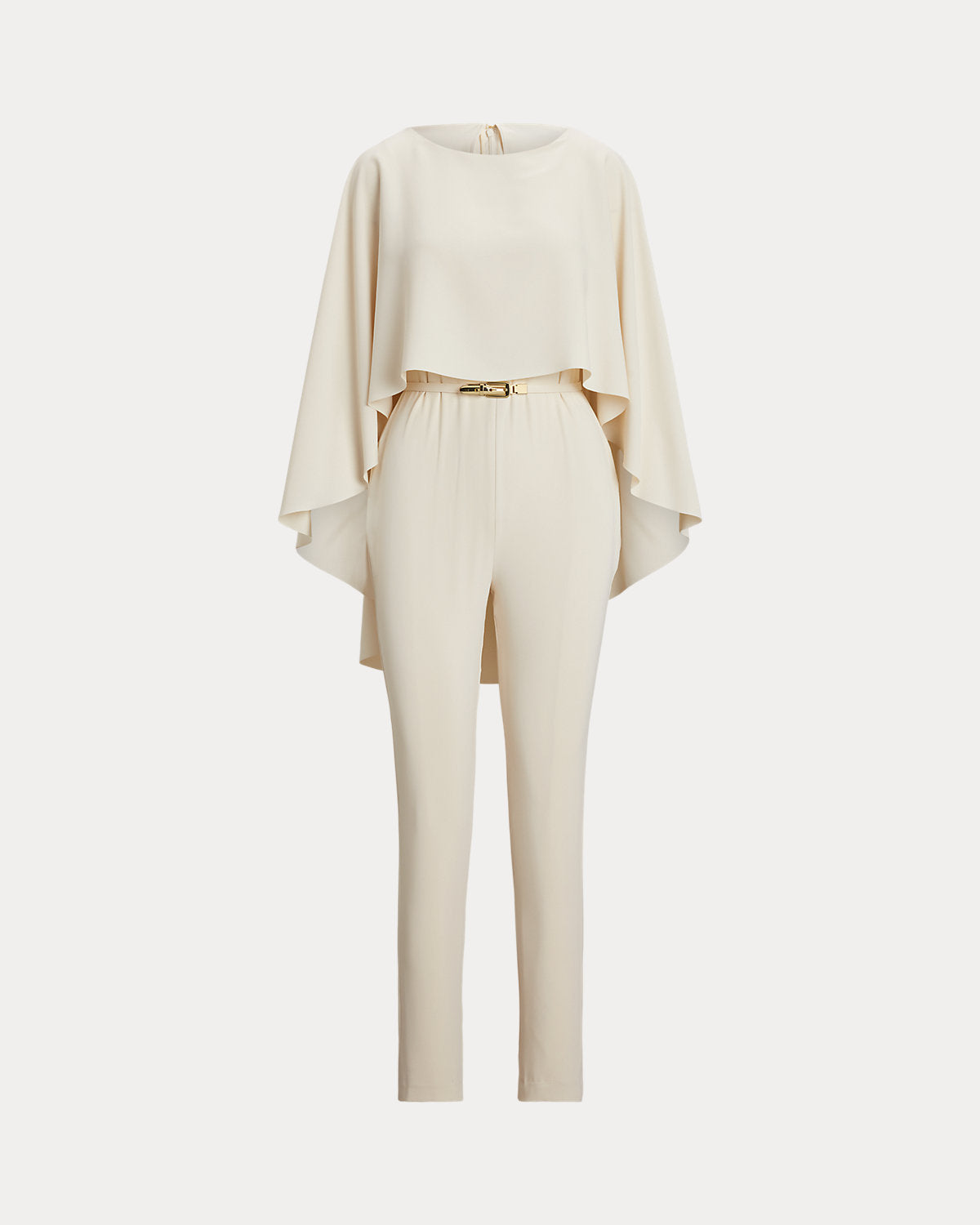 Belted Cape Georgette Jumpsuit