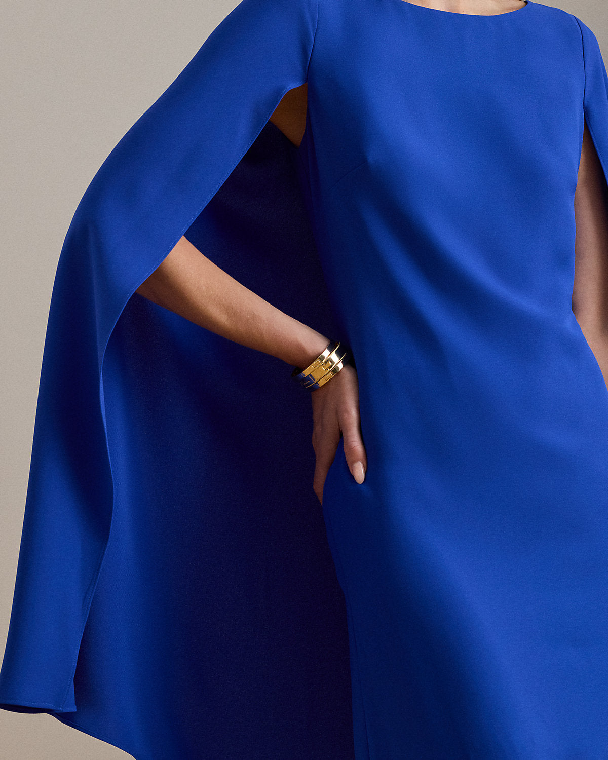 Cape Georgette Cocktail Dress