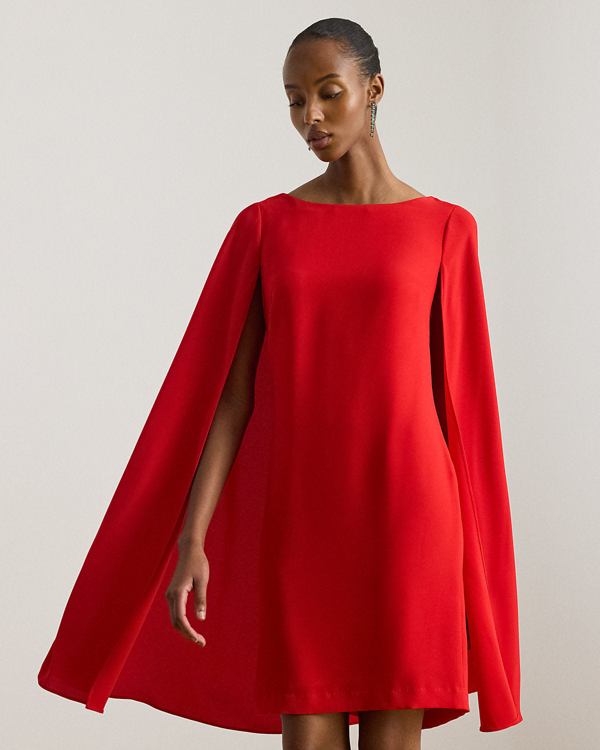 Cape Georgette Cocktail Dress