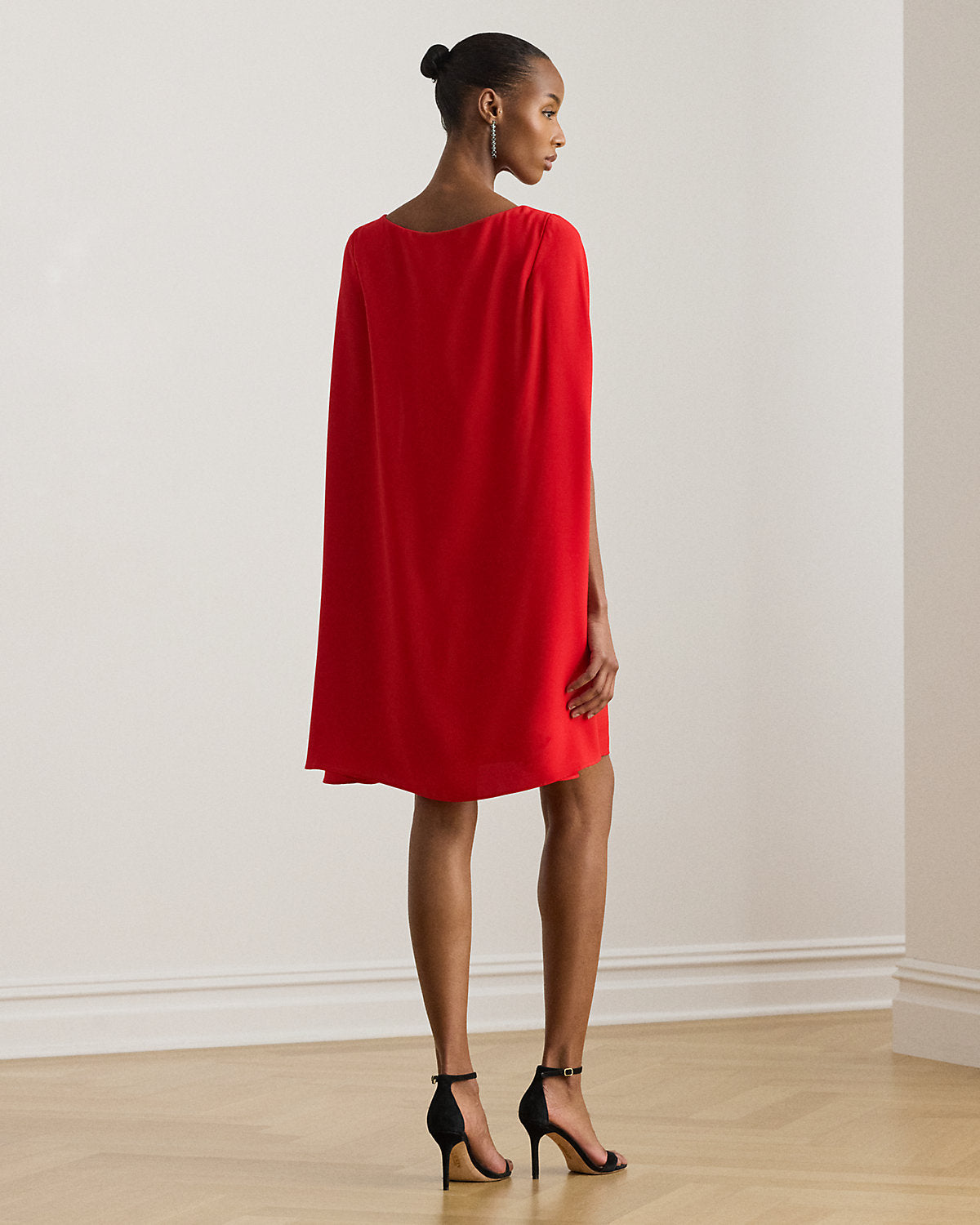 Cape Georgette Cocktail Dress