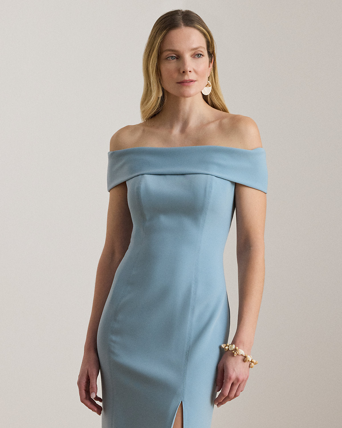 Crepe Off-the-Shoulder Cocktail Dress