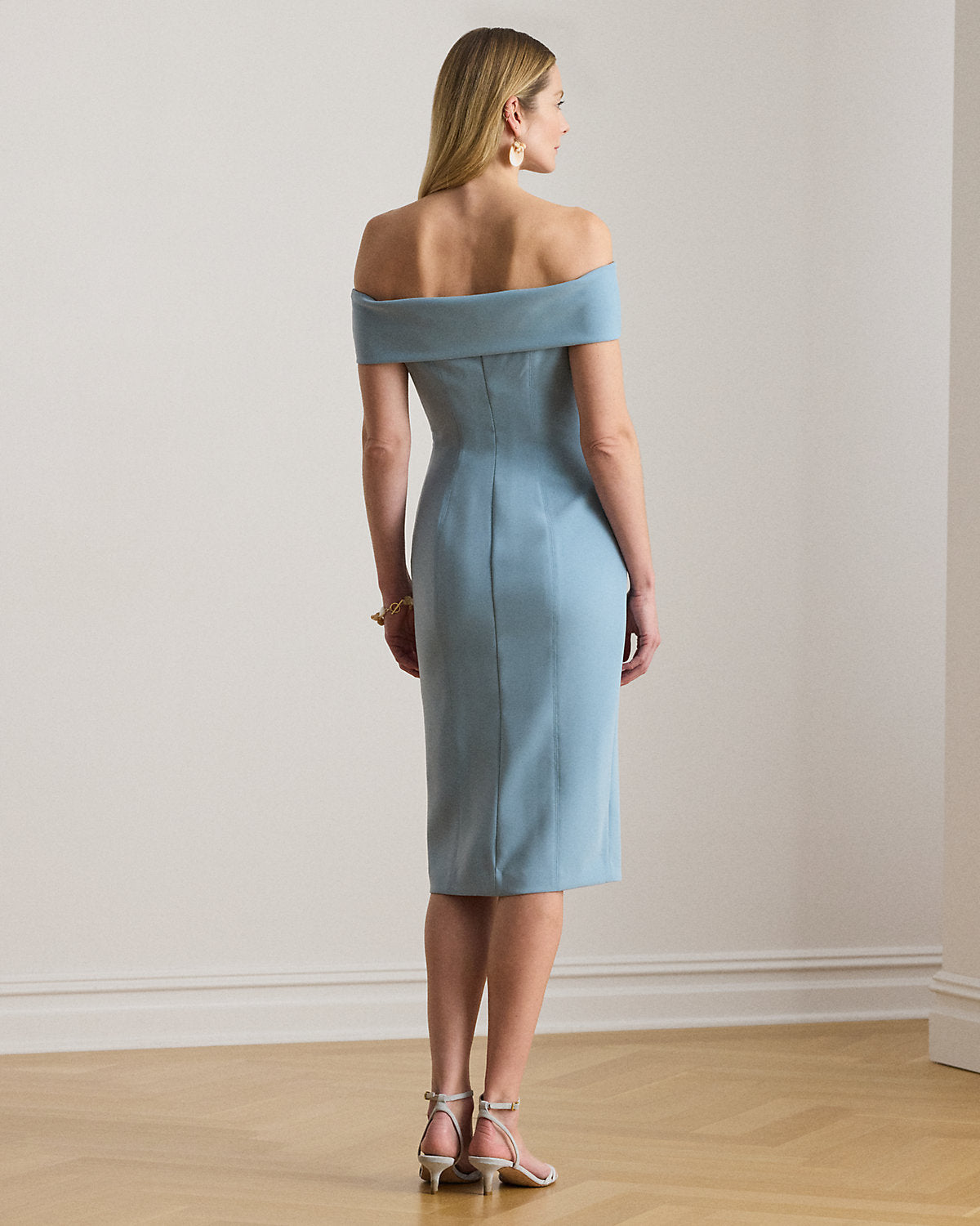 Crepe Off-the-Shoulder Cocktail Dress