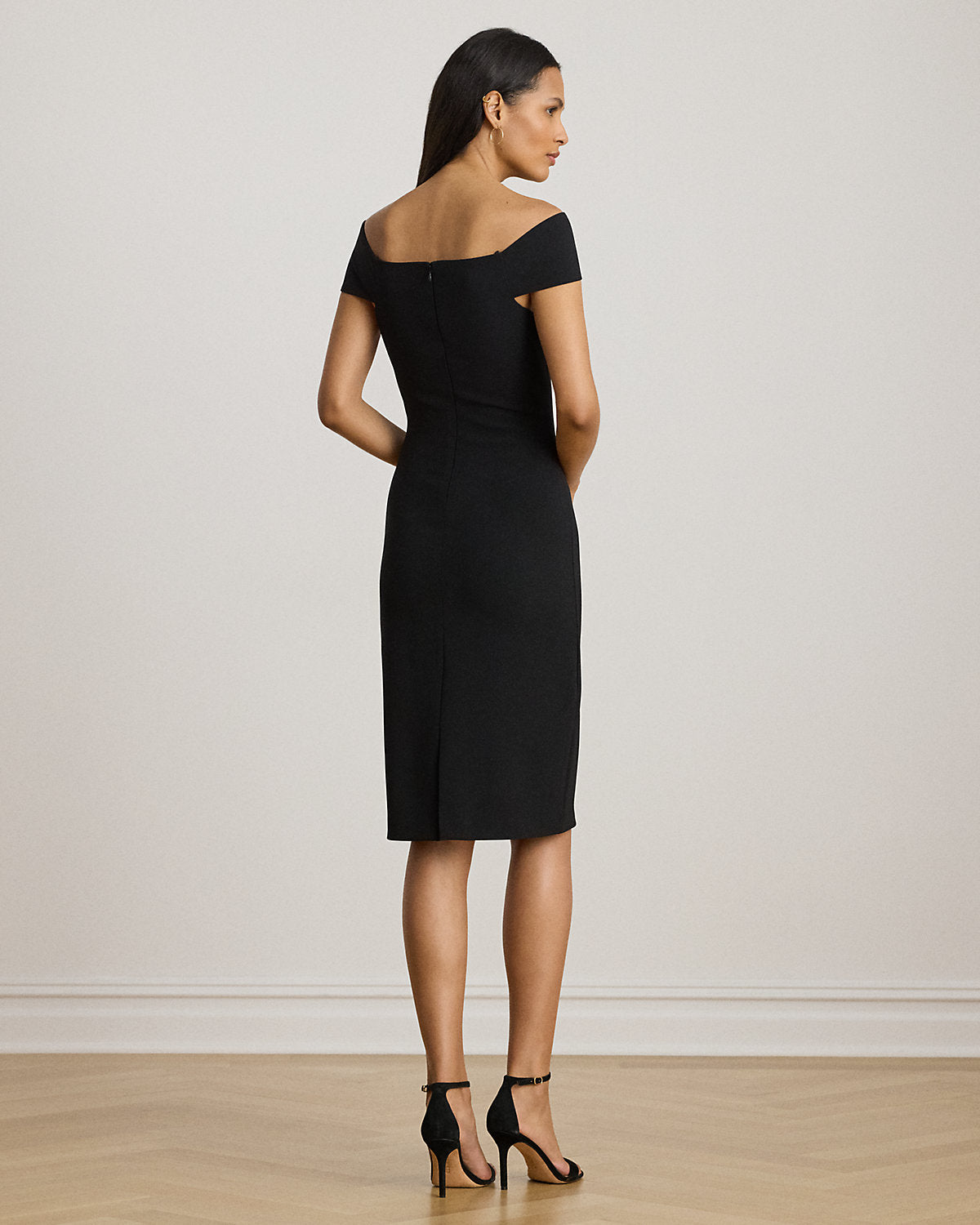 Twist-Front Crepe Cocktail Dress