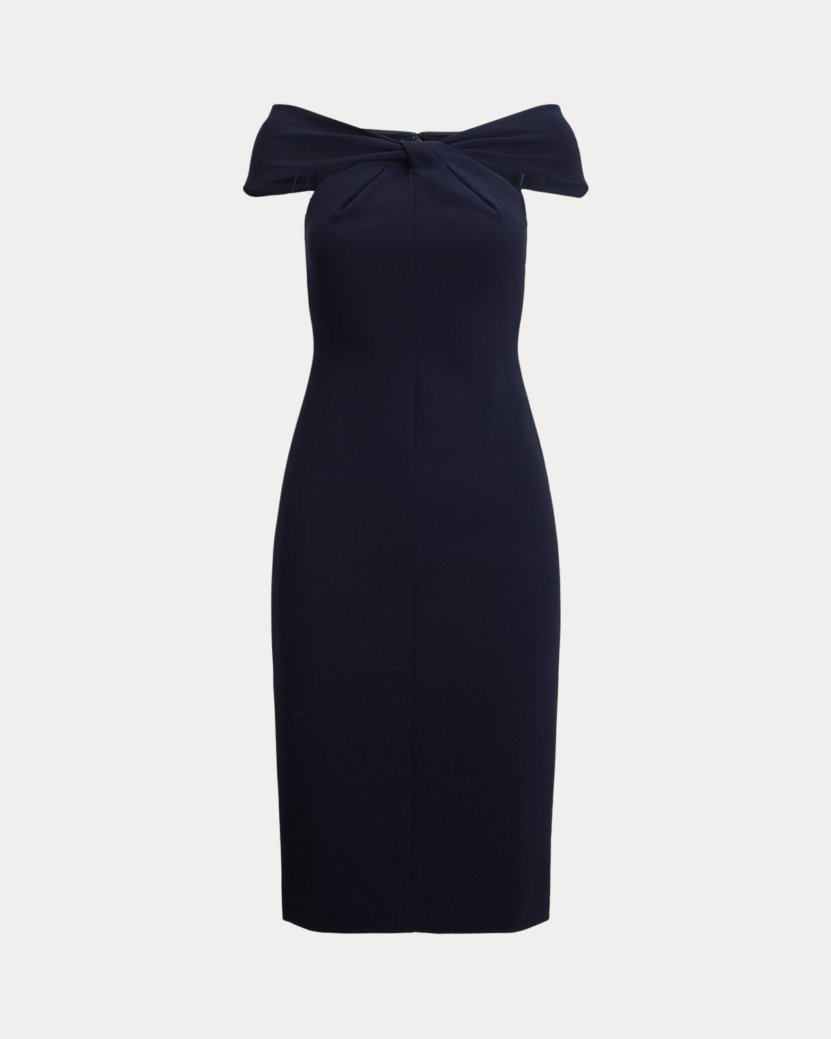 Twist-Front Crepe Cocktail Dress