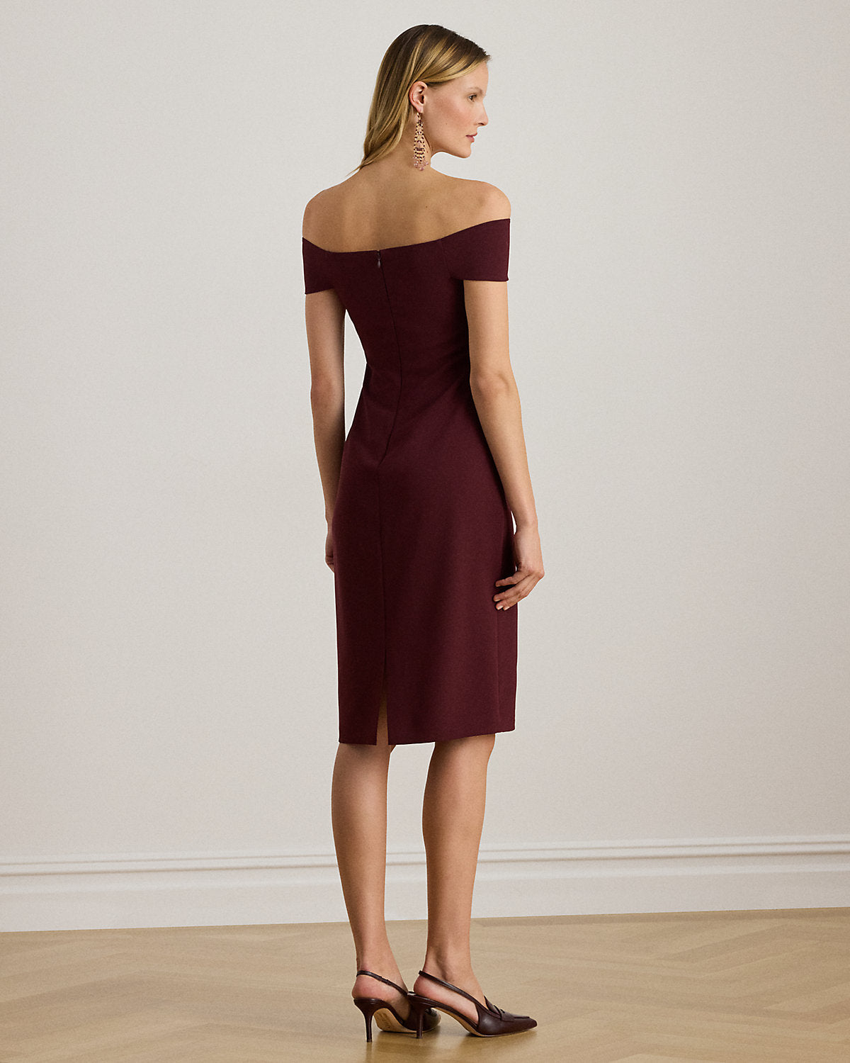 Twist-Front Crepe Cocktail Dress