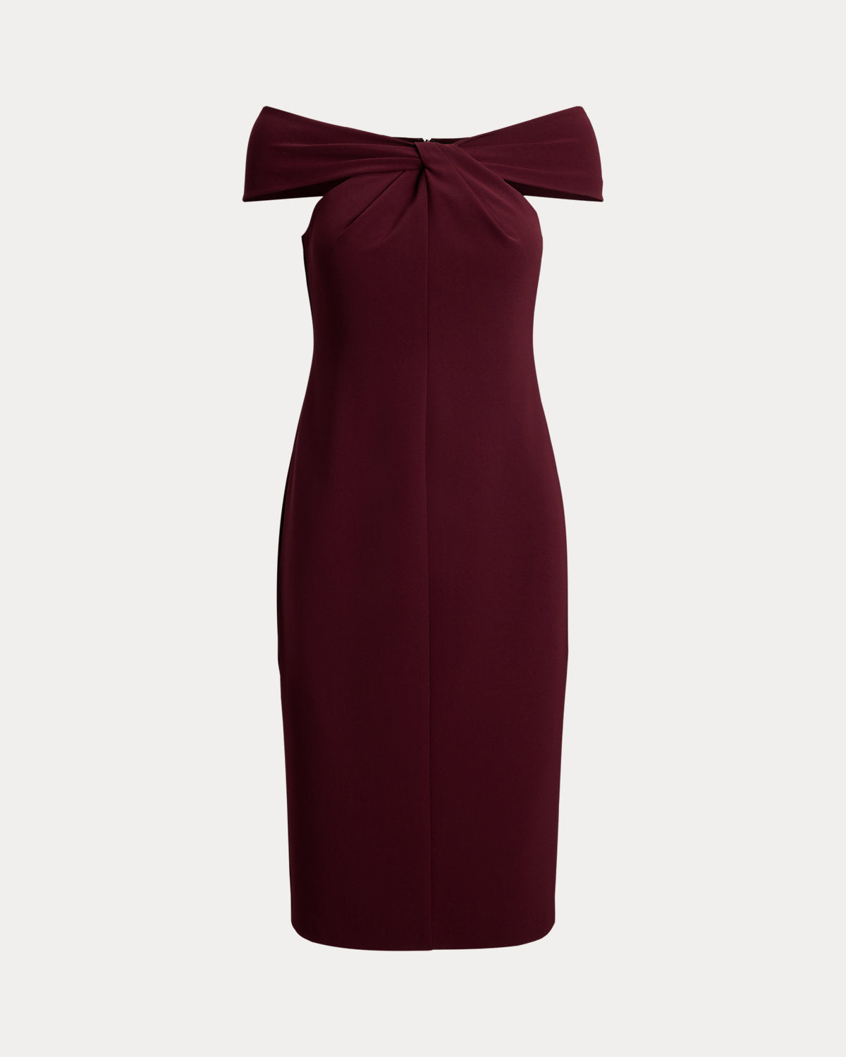 Twist-Front Crepe Cocktail Dress