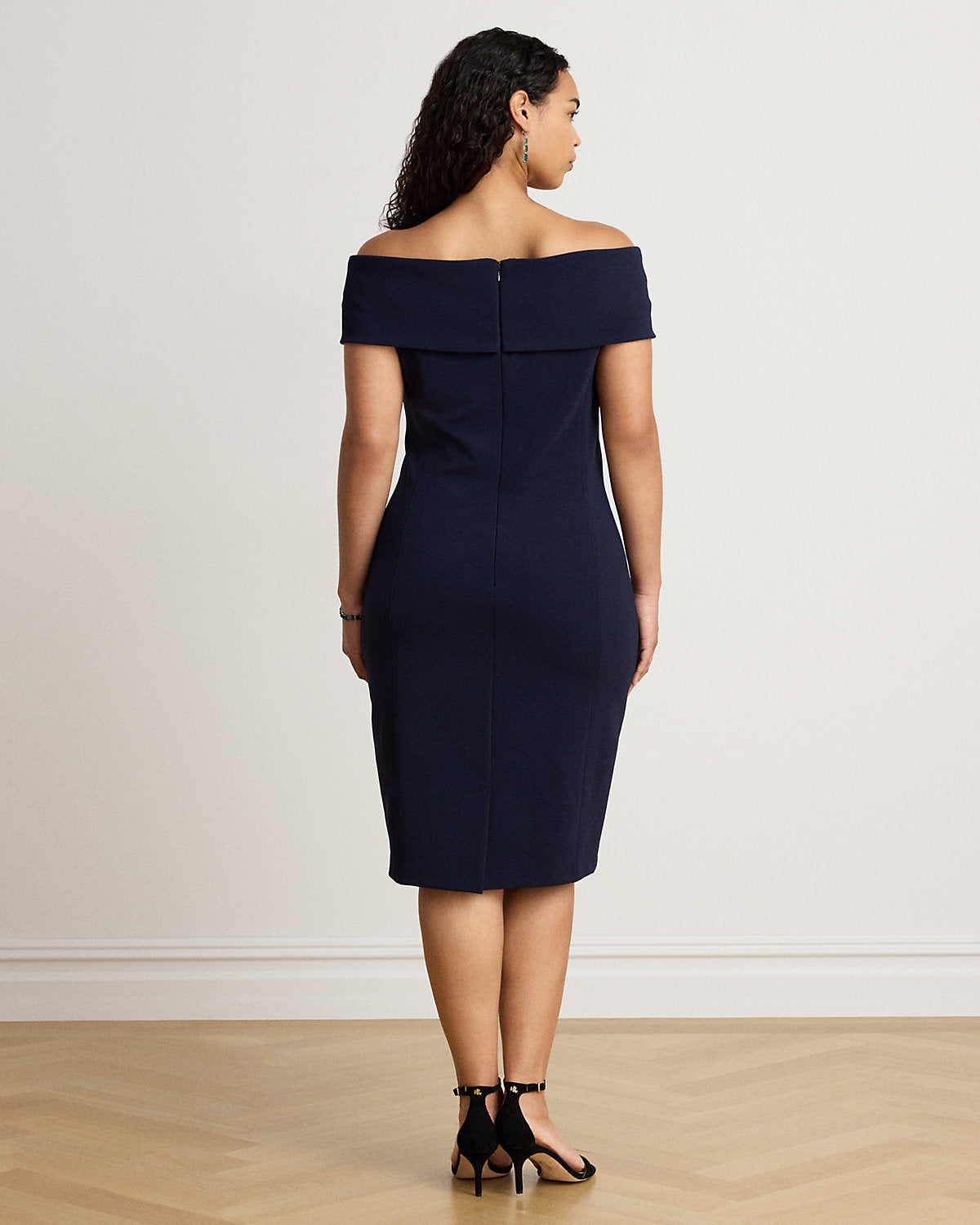 Faille Off-the-Shoulder Cocktail Dress