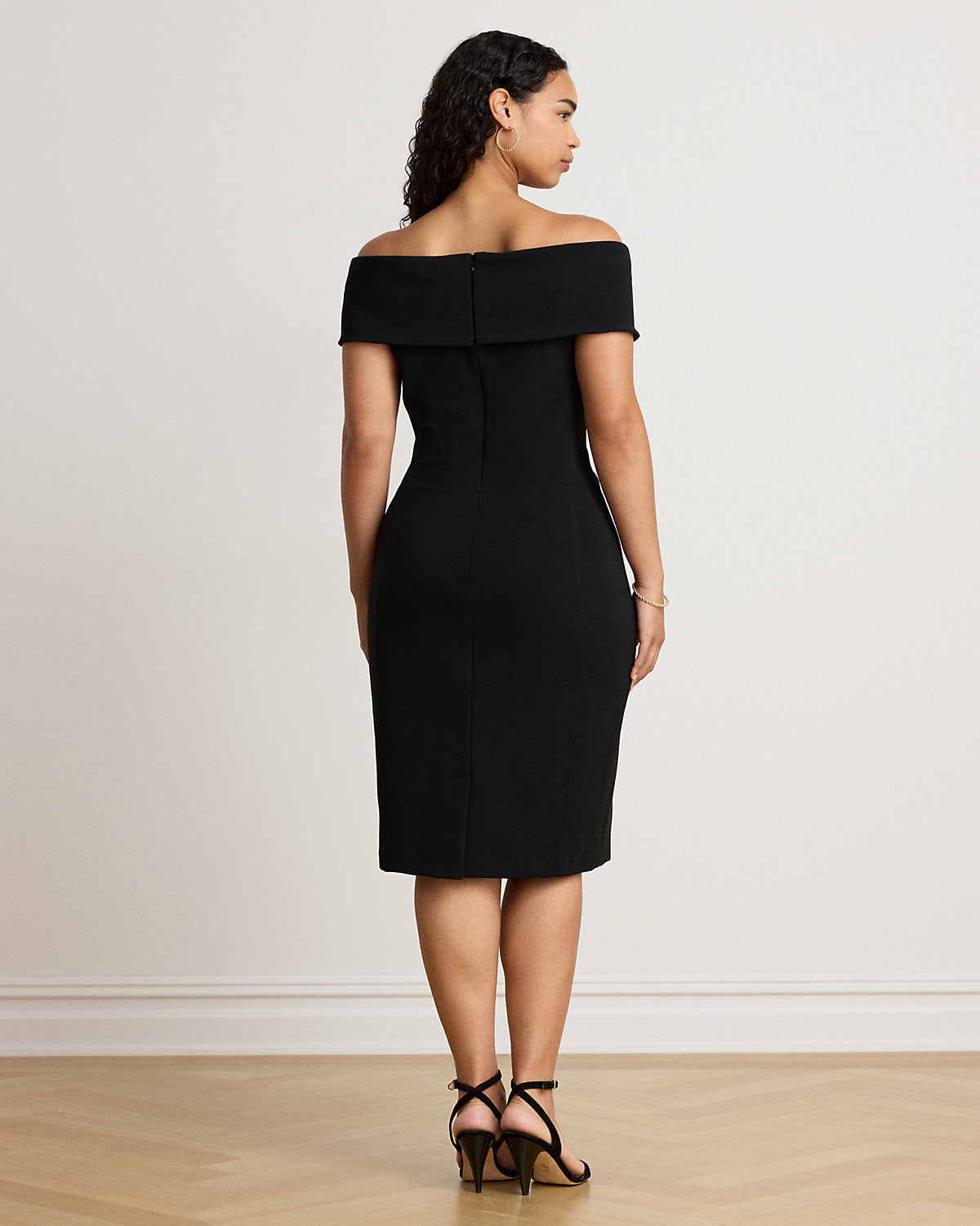 Faille Off-the-Shoulder Cocktail Dress