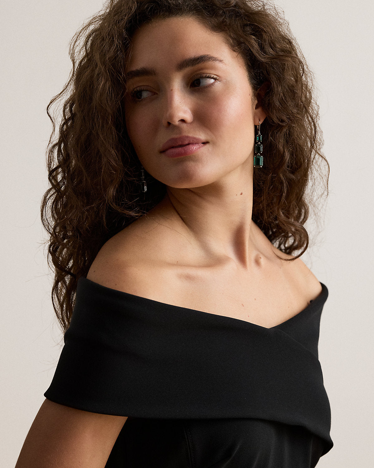 Faille Off-the-Shoulder Cocktail Dress