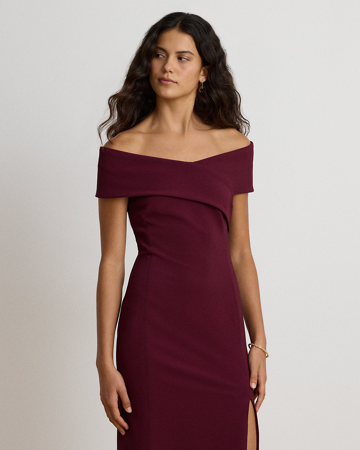 Faille Off-the-Shoulder Cocktail Dress