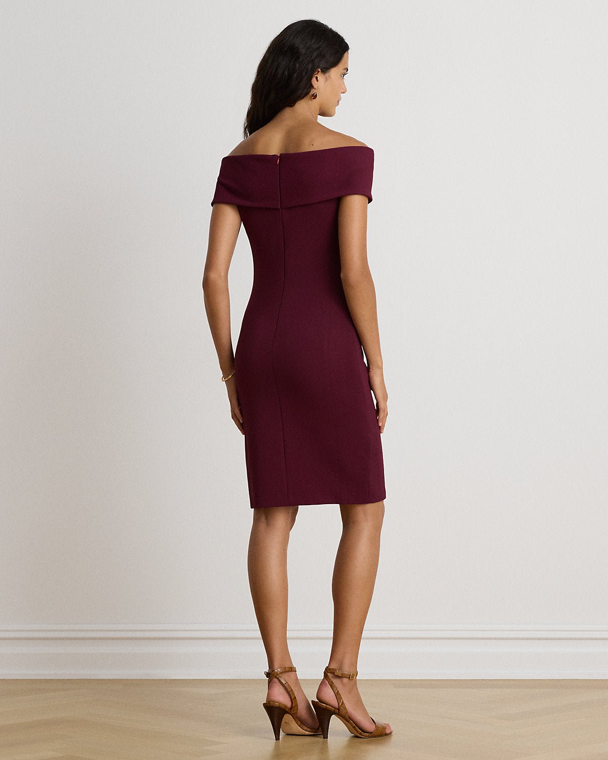 Faille Off-the-Shoulder Cocktail Dress
