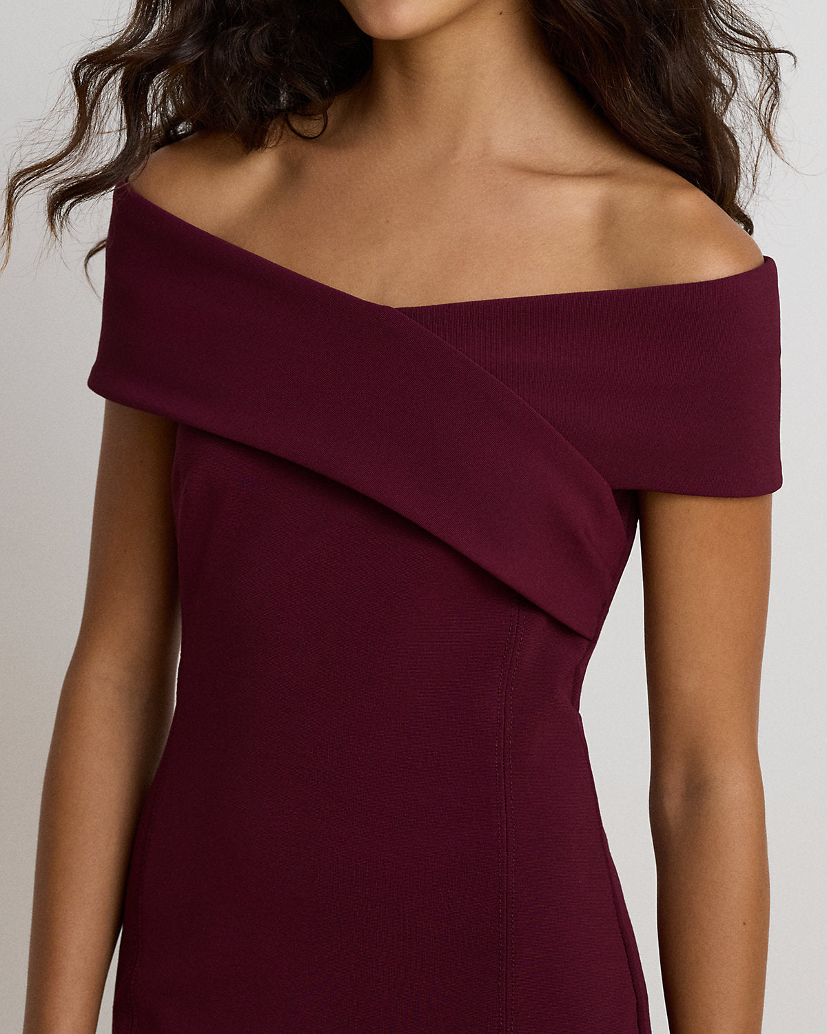 Faille Off-the-Shoulder Cocktail Dress