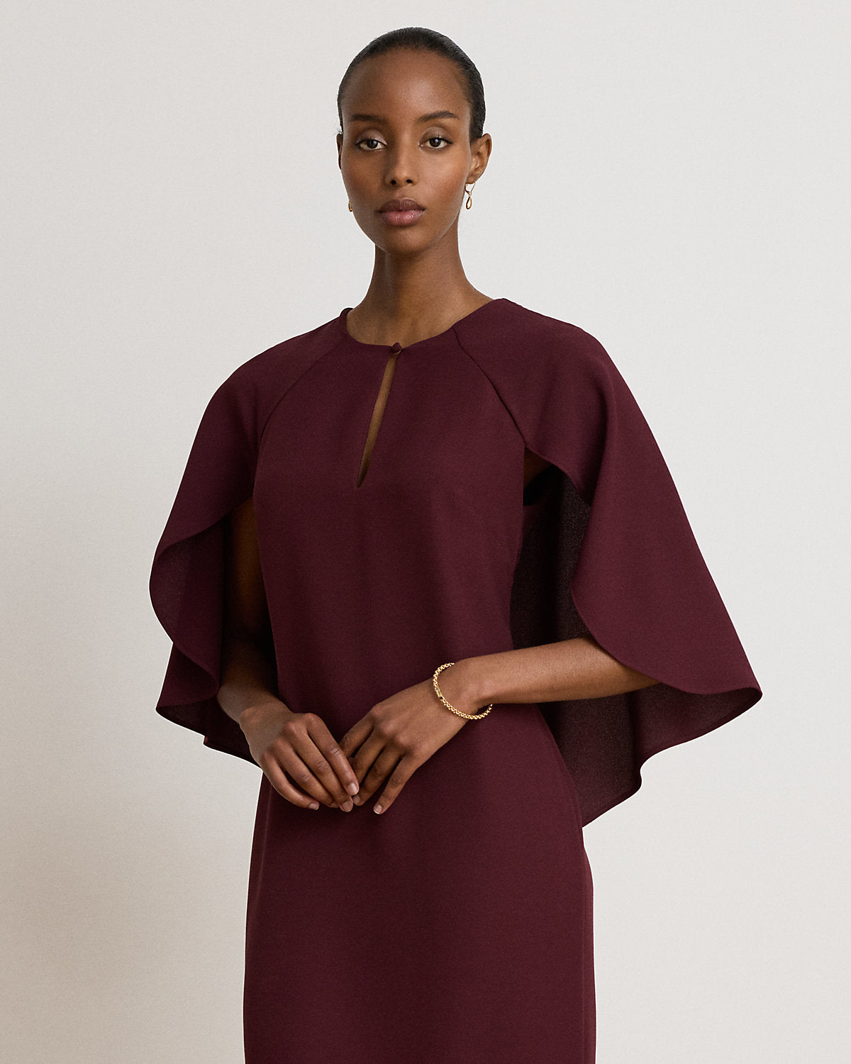 Cape Georgette Cocktail Dress