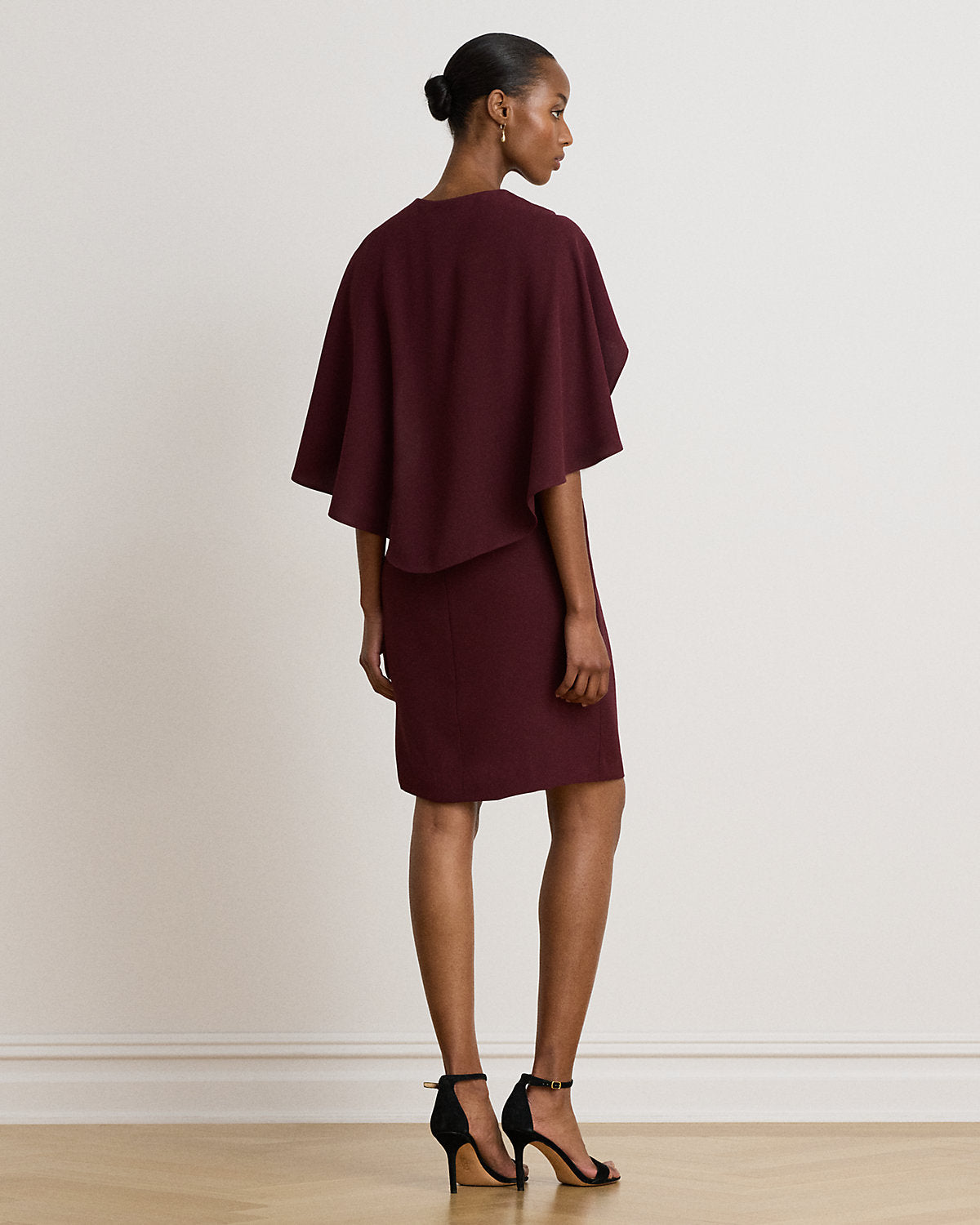 Cape Georgette Cocktail Dress