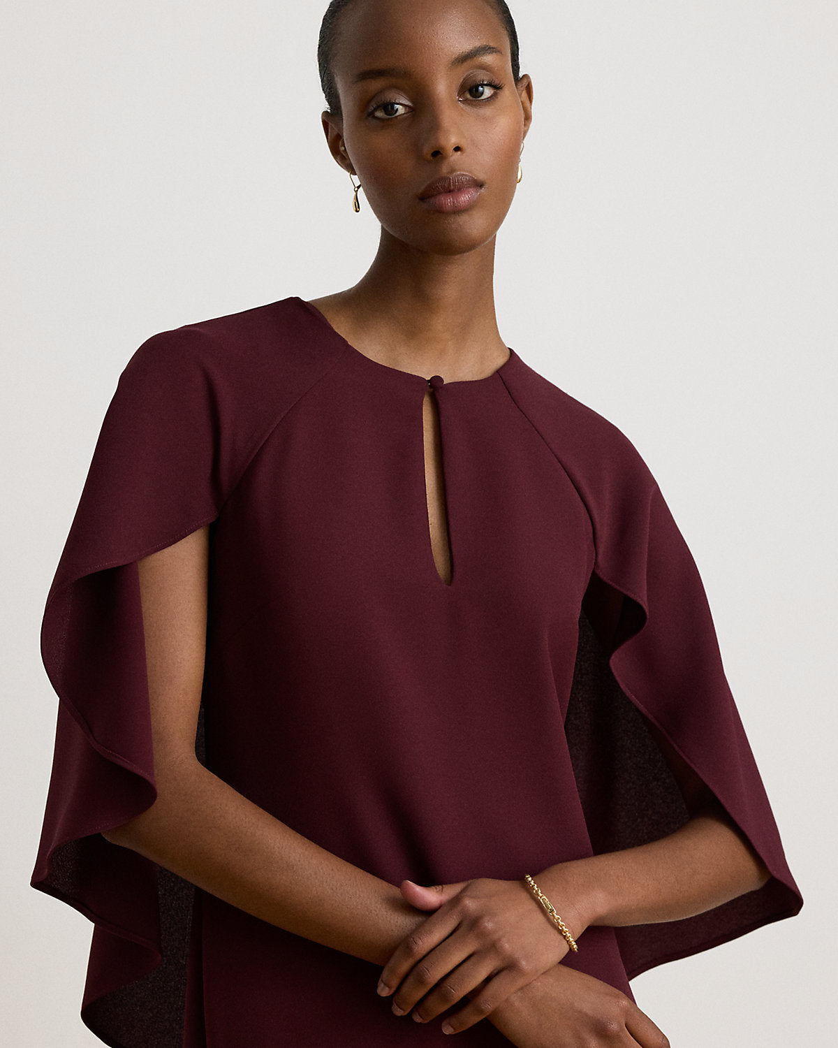 Cape Georgette Cocktail Dress