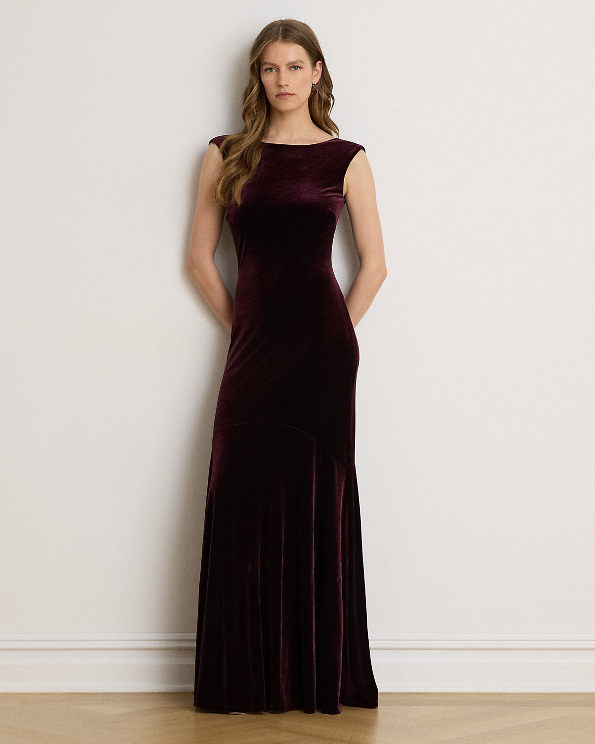Velvet Boatneck Gown