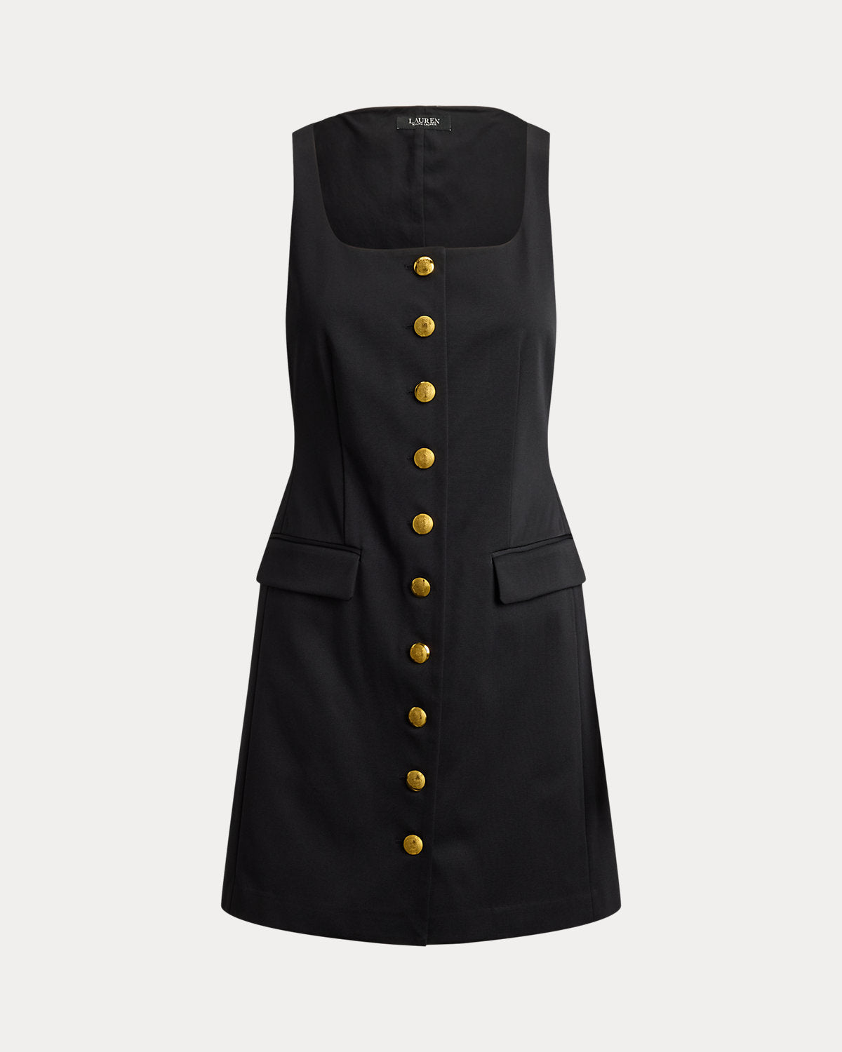 Button-Trim Faille Cocktail Dress