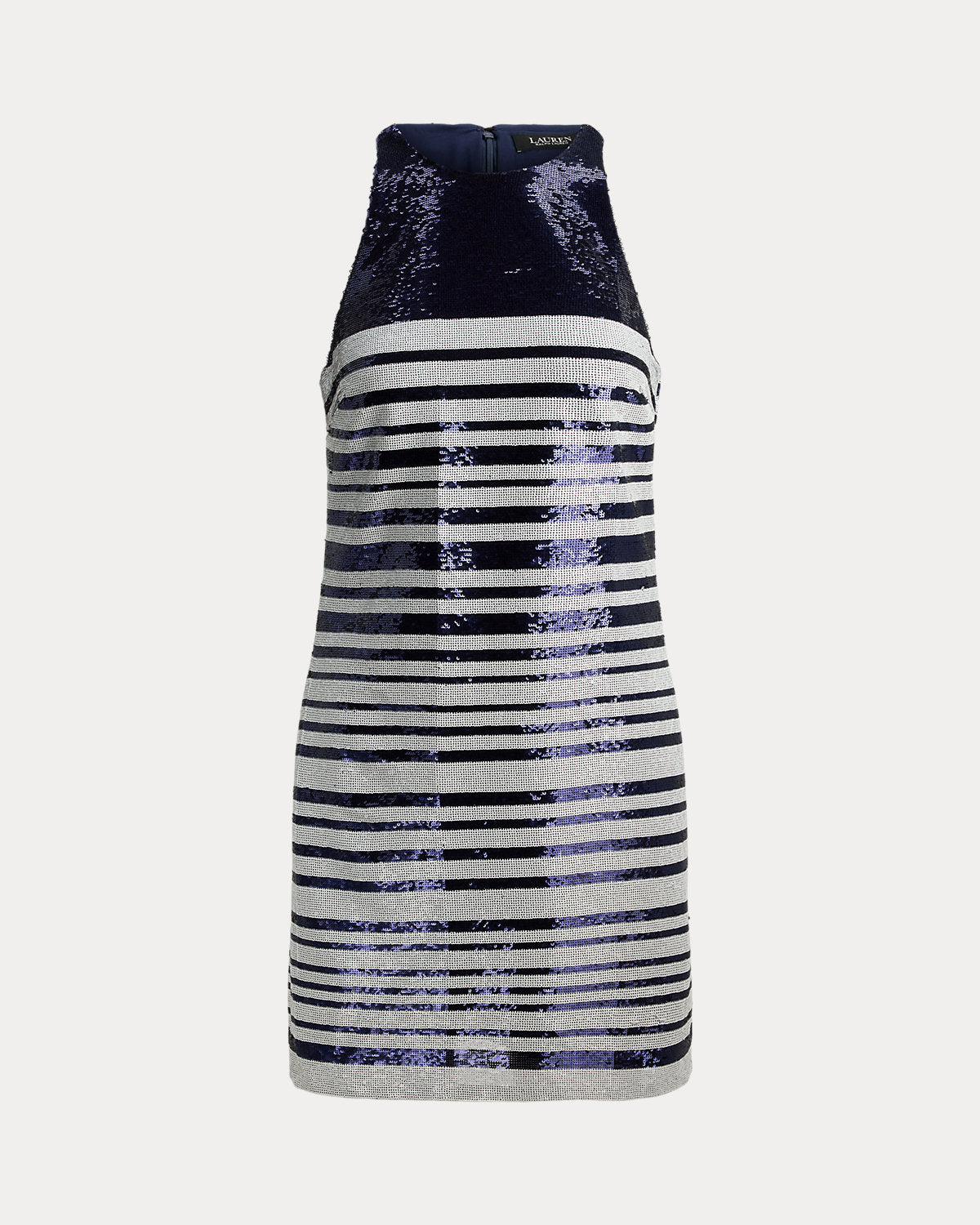 Striped Sequined Shift Cocktail Dress