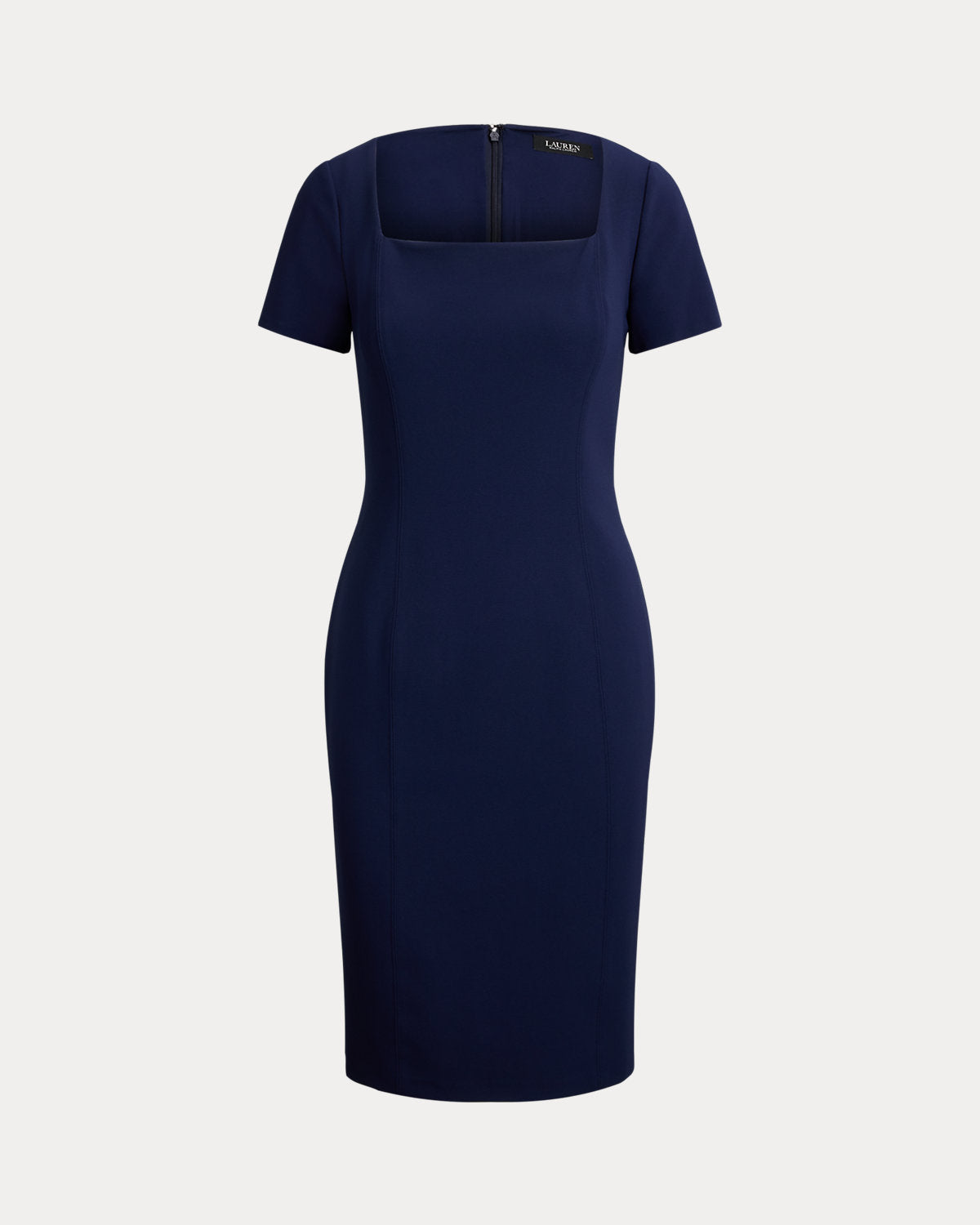 Faille Short-Sleeve Cocktail Dress